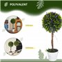 HOMCOM Lot de 2 Plantes artificielles avec Fleurs de Lavande Arbre Artificiel Tronc et Pot Inclus - Hauteur 60 cm intérieur et e