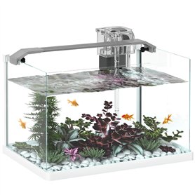 PawHut Aquarium en Verre avec lumières LED