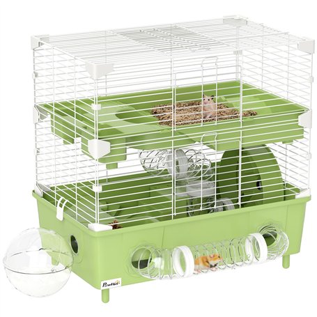 PawHut Cage pour Hamster à 2 Niveaux