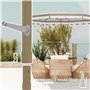 Outsunny Parasol de jardin extérieur parasol inclinable octogonal Ø 2,7 x 2,4 m avec ouverture fermeture manivelle, toile 180 g/