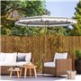 Outsunny Parasol de jardin extérieur parasol inclinable octogonal Ø 2,7 x 2,4 m avec ouverture fermeture manivelle, toile 180 g/