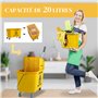 HOMCOM Chariot de ménage Chariot de Lavage Chariot de Nettoyage Professionnel essoreuse latérale Seau 20 L, poignée et serpillèr