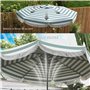 Outsunny Parasol de jardin extérieur parasol inclinable rond Ø2,7 x 2,4 m parasol droit avec ouverture fermeture manivelle, fran