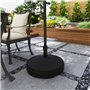 Outsunny Pied de Parasol Rond, Support Parasol en HDPE, Base de Parasol Remplissage Eau Sable, Socle de Parasol, Design en Forme