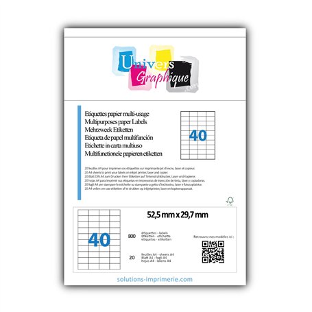 800 Etiquettes autocollantes 52