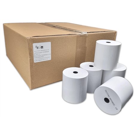 50 Bobine Papier Thermique SANS BISPHÉNOL 80 x 80 x 12 mm SANS BISPHÉNOL A rouleaux thermique 80x80x12 pour ticket de caisse imp