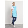 Hurry Jump Tablier chasuble Tablier de travail Femme Tablier nettoyage uniforme de travail sante hotellerie TURQUOISE Liseré Bla