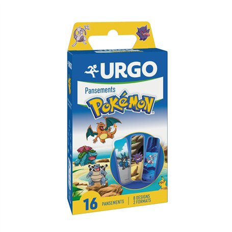 Urgo Pansements Pokémon - Protection des plaies superficielles - 16 pansements à l'éffégie de certains de vos Pokemons préférés