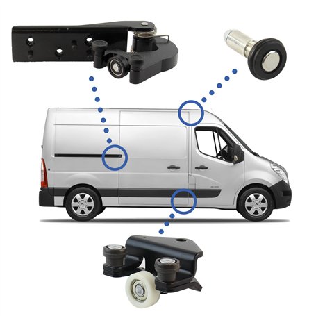 3 roulettes porte latérale compatible pour Master 3