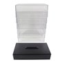 OPO 10 - Lot de 6 boites avec Couvercle Transparent + Socle pour Voiture Miniature de Collection 1/24 - vitrine Cristal Acryliqu