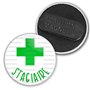 Badgmania Badge Magnétique 3.8cm Stagiaire en Pharmacie Croix Verte Fond Blanc Identifiant Pharmacie