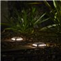 Lot de 8 balises solaires de jardin carrées à poser balisage LED blanc chaud 8x QUADRY 12x12cm