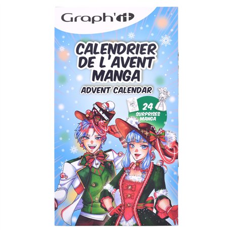 GRAPH'IT Calendrier de l'Avent Manga 2024-24 Surprises Créatives - Idéal pour Passionnés de Dessin et de Manga - Pour Adulte