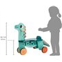 Janod - Portosaurus - Porteur Dinosaure - Hauteur d'Assise 21 cm - Queue en Peluche Amovible - Développe l'Équilibre - Jouet en