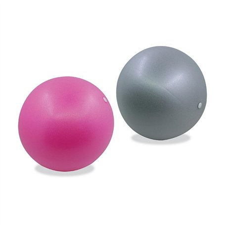 Sun & Sia - Lot de 2 Ballons de Yoga et Fitness Taille 25 cm Rose et Gris - Pour Enfants et Adultes - Résistants et Multi-usages