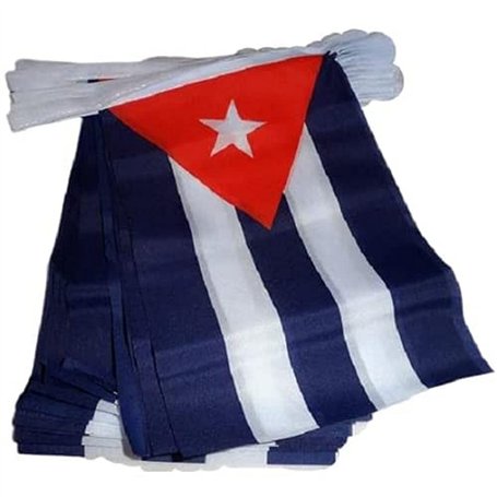 AZ FLAG - Guirlande Drapeau Cuba - 4 Mètres Avec 20 Petits Drapeaux Cubain De 15x10 cm - Fanion 100% Polyester - 40g
