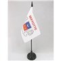 AZ FLAG - Drapeau De Table Mayotte - 15x10 cm - Mini Drapeau Mahorais De Bureau 100% Polyester Avec Hampe De 25cm Et Socle En Pl