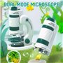 Todeco Microscope 60X-180X pour Enfants et Étudiants - Ensemble avec Zoom Éclairé par LED, 12 Lames Préparées - pour l'Observati