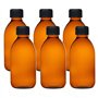 6 x flacons vides en Verre ambré avec Bouchon - Contenance 125 ML - FL26125