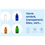6 x flacons vides en Verre ambré avec Bouchon - Contenance 125 ML - FL26125