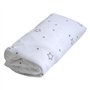 Drap housse imperméable - DOMIVA - 60 x 120 cm - Blanc imprimé étoiles gris
