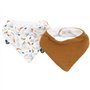Lot de 2 bavoirs bandana - DOMIVA - TU - Mousseline - Caramel Imprimé au Fil de l'Eau
