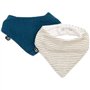 Lot x2 bavoirs bandana - DOMIVA - TU - Mousseline - Indigo rayures
