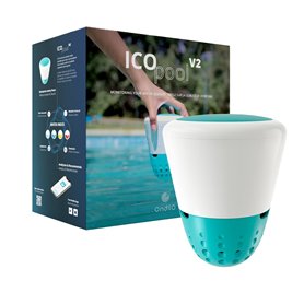 ICO Pool V2 Chlore Brome - Analyseur d'eau connecté pour piscines traitées au chlore ou au brome - Mesures toutes les heures pH