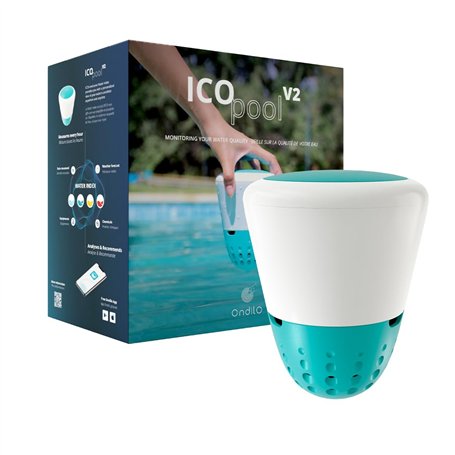 ICO Pool V2 Chlore Brome - Analyseur d'eau connecté pour piscines traitées au chlore ou au brome - Mesures toutes les heures pH