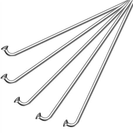 cyclingcolors 5X Rayon vélo diamètre 14G 2mm Acier chromé sans écrou Droit Cycle VTT Route Ville Roue Jante