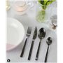 Zinello Design – Ménagère de Couverts Inox Noirs Mats pour 4 Personnes. Ensemble de Couverts de Table Personnalisés 16 Pièces en
