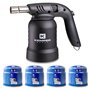 KEMPER - Lampe à souder à gaz Professionnelle Utilisation 360° Chalumeau Gaz Allumage piezo 4 Cartouches gaz Perçables
