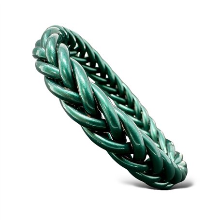 Yvelise Bracelet tressé femme - Jonc bouddhiste - Vert chlorophylle - 15