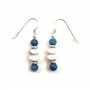 Paire de boucles d’oreilles pendantes avec 2 perles boutons en howlite mate de 8X3 mm