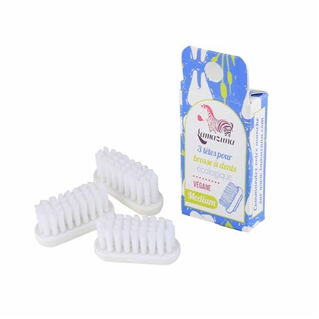 Recharge De 3 Tetes Brosses A Dents Medium Lamazuna