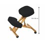 Siège Ergonomique - Chaise Assis sur Genoux en Bois Pliable et Réglable - Tabouret de Bureau sur Roulettes - Soulage le Dos - Co