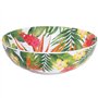Les Jardins de la Comtesse - Grand Saladier en Mélamine Pure Quasi-incassable - Fleurs Exotiques - 31 cm - Rouge et Vert - Servi