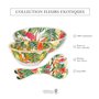 Les Jardins de la Comtesse - Grand Saladier en Mélamine Pure Quasi-incassable - Fleurs Exotiques - 31 cm - Rouge et Vert - Servi