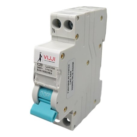 Carré Rouge - Disjoncteur Différentiel Vijji 2P 20A 30mA de Type A Spécial Chargeur Mobile pour Prises Renforcées