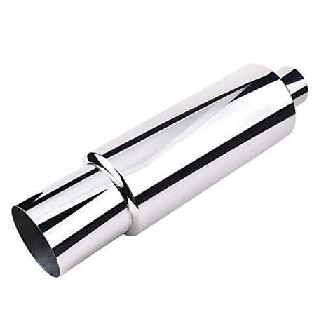 Mota Silencieux Sport Voiture Chromé Tuning 61mm Echappement Accessoire Equipement Inox