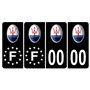 Pack 2 paires Autocollant Stickers Plaque d'immatriculation Premium Maserati Noir - Numéro Personnalisé
