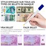 Stylo Faux Billet - Euros Dollars et Autres - Détecteur De Faux Billets en 2 Secondes - Société Française - Stylo Verificateur D
