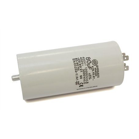 Condensateur permanent 80 µF 450V à cosses - Fixation vis M8 - Ø55x120mm