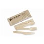 Kit Couverts Bois 4 en 1 Jetables | Lot de 100 Sachets Kraft Individuels | Fourchette