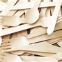 Kit Couverts Bois 4 en 1 Jetables | Lot de 100 Sachets Kraft Individuels | Fourchette, Couteau, Cuillère, Serviette | Bois Boule