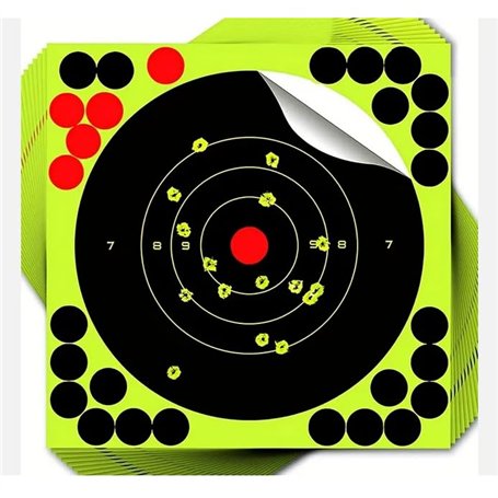 50pcs- 20X20-Cibles-Cibles Autocollantes- adhésive-Haute visibilité- Cibles carrés- déal tir de Loisir
