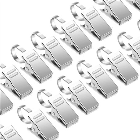 CZ Store®-✮Marque Française✮- Pince Rideau|Lot de 50|✮✮Garantie A Vie✮✮-Clip pour Rideau de Douche/Anneau Crochet/Guirlande/Trin