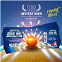 SoKawaï - Lot de 12 invitations anniversaire en Français | Thème BOWLING | Design moderne