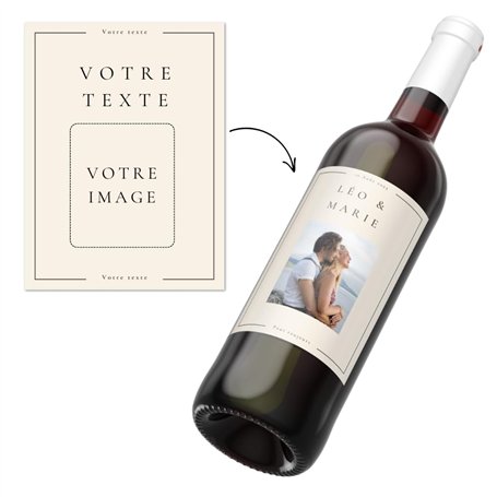 Étiquettes à personnaliser pour bouteille de vin (lot de 6) - ajoutez votre photo et vos textes - étiquette personnalisée - cade