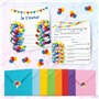 marelle CREATIVE MINDS 10 Cartes Invitation Anniversaire Fille et Garçon + 10 Enveloppes Colorées + 10 Autocollants Ballons - Ca